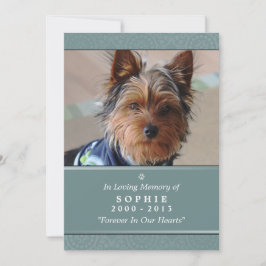 Anúncio Pet Memorial Card 5x7 Teal Prayer para Pets