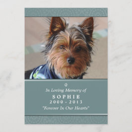 Anúncio Pet Memorial Card 5x7 Teal Prayer para Pets