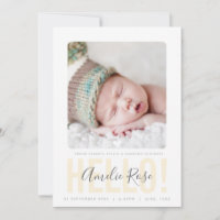 ANÚNCIO PHOTO BIRTH Olá bebê amarelo pálido