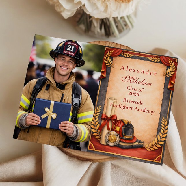 Anúncio Photo Firefighter Graduation Party (Criador carregado)