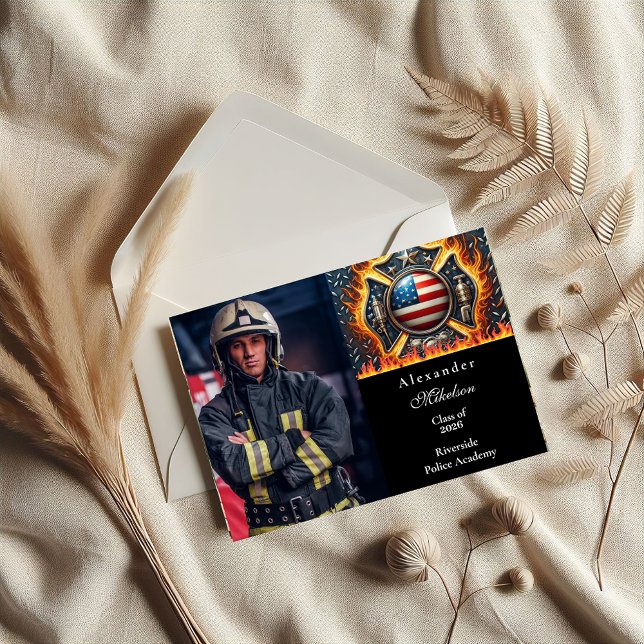 Anúncio Photo Firefighter Themed Senior Graduation (Criador carregado)