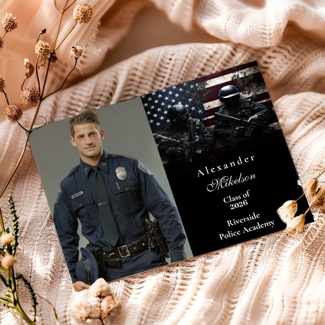 Anúncio Photo SWAT Team American Flag Graduation (Criador carregado)