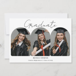 Anúncio Photo Template Graduation Flat Announcement Card
