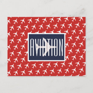 Anúncio Piloto de Avião Branco e Divertido Cartão Postal d