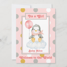 Anúncio Pinguin Baby Girl Pink Birth