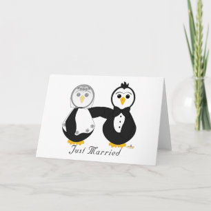 Anúncio Pinguins casando-se com Recem casados