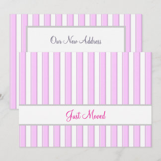 Anúncio Pink and White Stripes Editable New Address