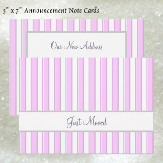 Anúncio Pink and White Stripes Editable Script New Address