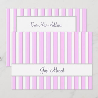 Anúncio Pink and White Stripes Editable Script New Address