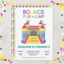 PINK BOUNCE PLAY E JUMP INVITATION