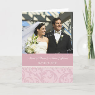 Anúncio Pink Cream Elopement Photo Announcement Card