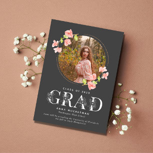 Anúncio Pink Wildflower Digital High School Graduation