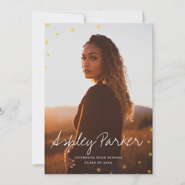 Anúncio Placa de lançamento do Formando de fotos de pontos (Frente)