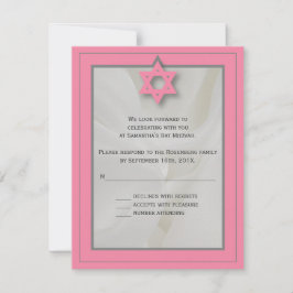 Anúncio Placa de resposta de RSVP de Tecido Elegante rosa 