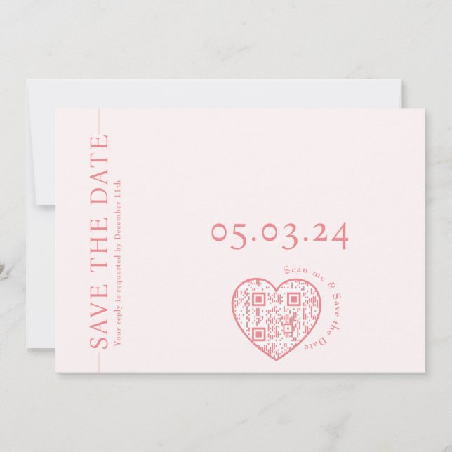 Anúncio Placa plana com forma de coração Código QR (Frente)