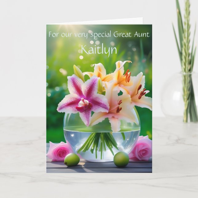 Anúncio Placa Poem de Aniversário do Buquê de tia do Excel (Frente)