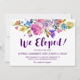 Anúncio Plum Purple Garden Elopement Cards