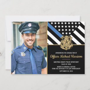 Anúncio Polícia de Sinalizador da Linha Azul de Graduação