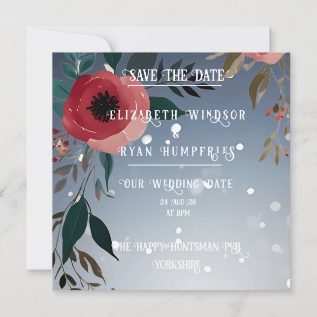 Anúncio Poppy of Love" Wedding Invitation Collection (Frente)