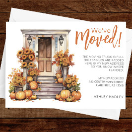 Anúncio Pôr do Outono Abóboras Varanda Mudança