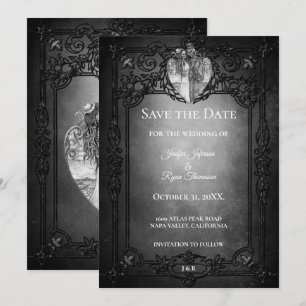 Anúncio Poupança de data de casamento Dark Gothic Hallowee