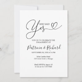 Anúncio Preta E Branca Ela Disse Sim Festa de noivado