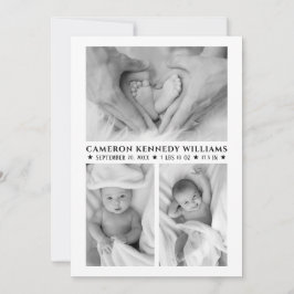 Anúncio Preto e Branco 3 Foto Olá Bebê Nascido