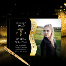 Preto formando Médico MD de Caduceus de onda de Fo