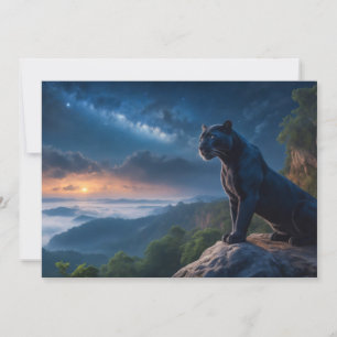 Anúncio Preto Leopardo Selvagem Maiestosa Animal A Starry 
