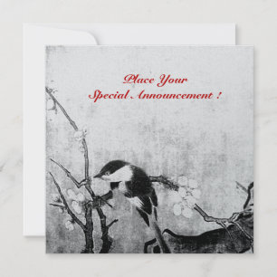 Anúncio PRIMAVERA BIRD MONOGRAM cinza branca preta