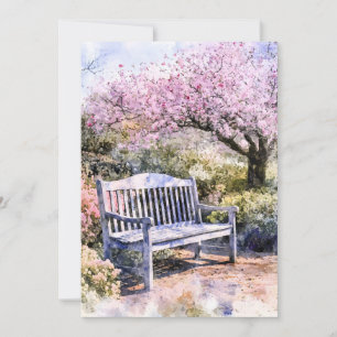 Anúncio Primavera Blossom Bench Watercolor