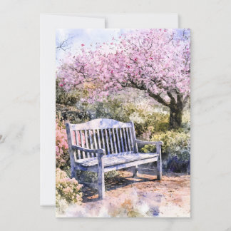 Anúncio Primavera Blossom Bench Watercolor