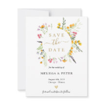 Primavera de flores silvestres salvar a data