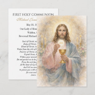 Anúncio Primeira Comunhão Jesus Eucaristia Recordação Oraç
