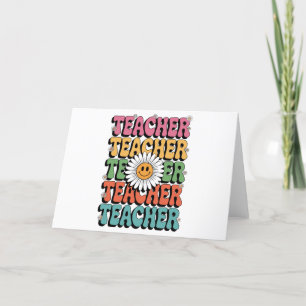 Anúncio Professor Groovy Flor de Margarida Fofo Retro Volt