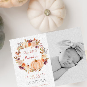 Anúncio Pumpkin Floral Wreath Foto Nascimento