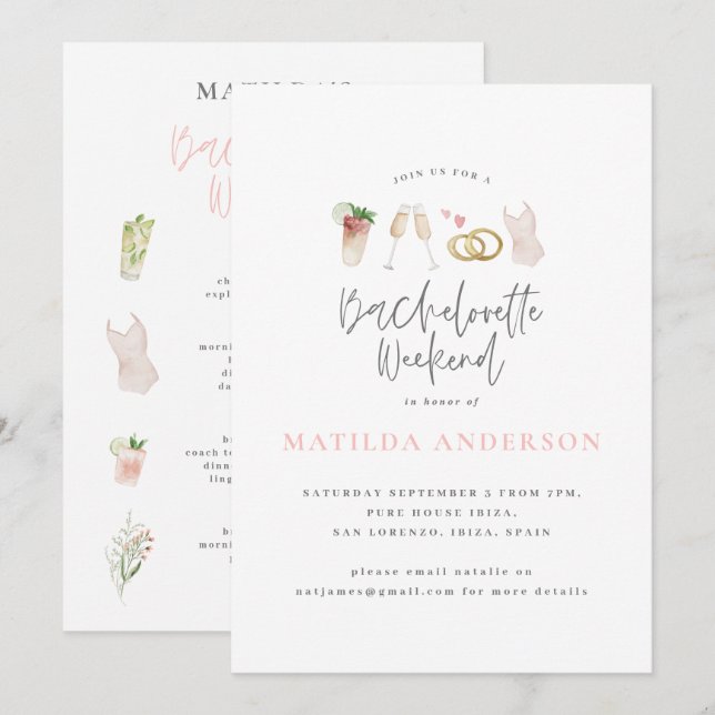 Anúncio Quadrinho de champanhe cor-de-rosa-menina (Frente/Verso)