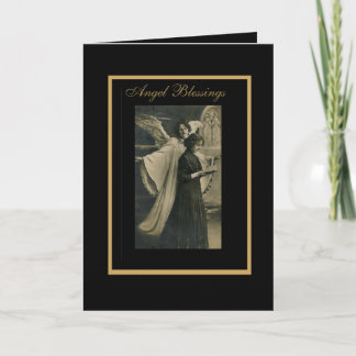 Anúncio Quadro Dourado preto das bênçãos do anjo do