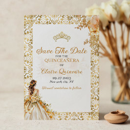 Anúncio Quinceanera Dourada Radiante