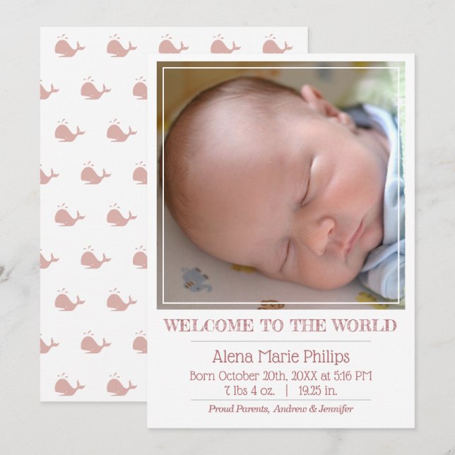 Anúncio Raparigas Foto Quadrada Clássica Simples Nasciment (Frente/Verso)