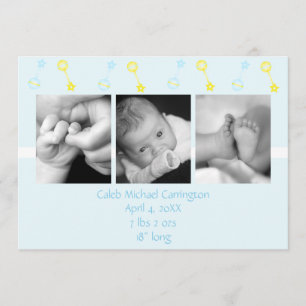Anúncio Rattle n Roll Birth Annoucimento (azul)