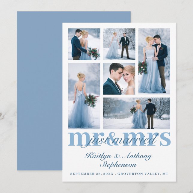 Anúncio Recem casados Elegante Sr. Casamento de Cor Person (Frente/Verso)