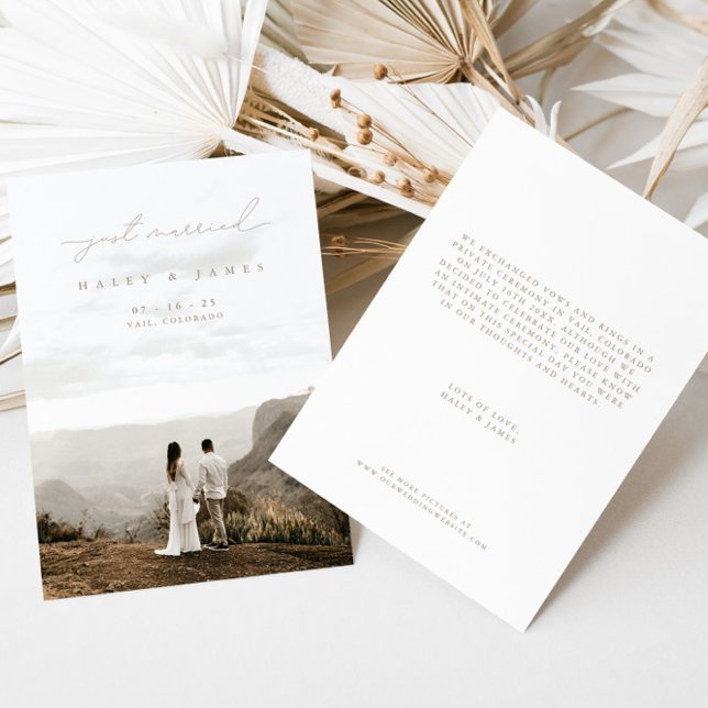 Anúncio Recem casados Minimalista Moderno Casamento de Fot (Criador carregado)