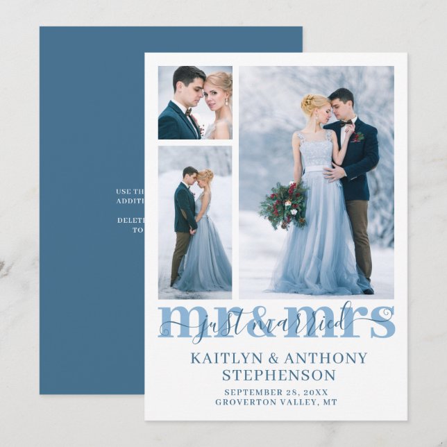 Anúncio Recem casados moderno Sr. Casamento de Cor Persona (Frente/Verso)