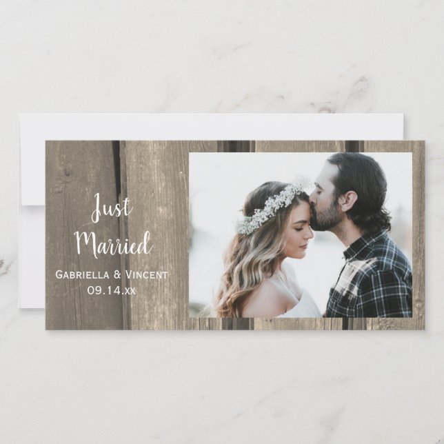 Anúncio Recem casados Rustic Country Barn Wood (Frente)