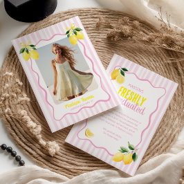 Anúncio Recém-Formado Listras Rosa Limão Graduação