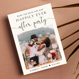 Anúncio Recepção de casamento Chic Photo Cream Salvar a Da