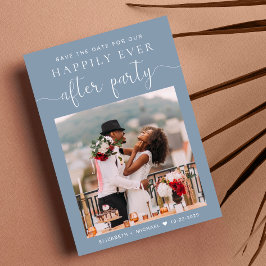 Anúncio Recepção de casamento de Foto Azul Dusty Salve a D