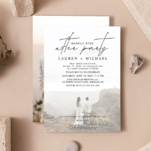 Anúncio Recepção de casamento de Foto Feliz de Todos Após