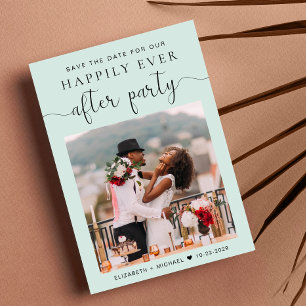 Anúncio Recepção de casamento de Mensagem de Foto Chic Sal